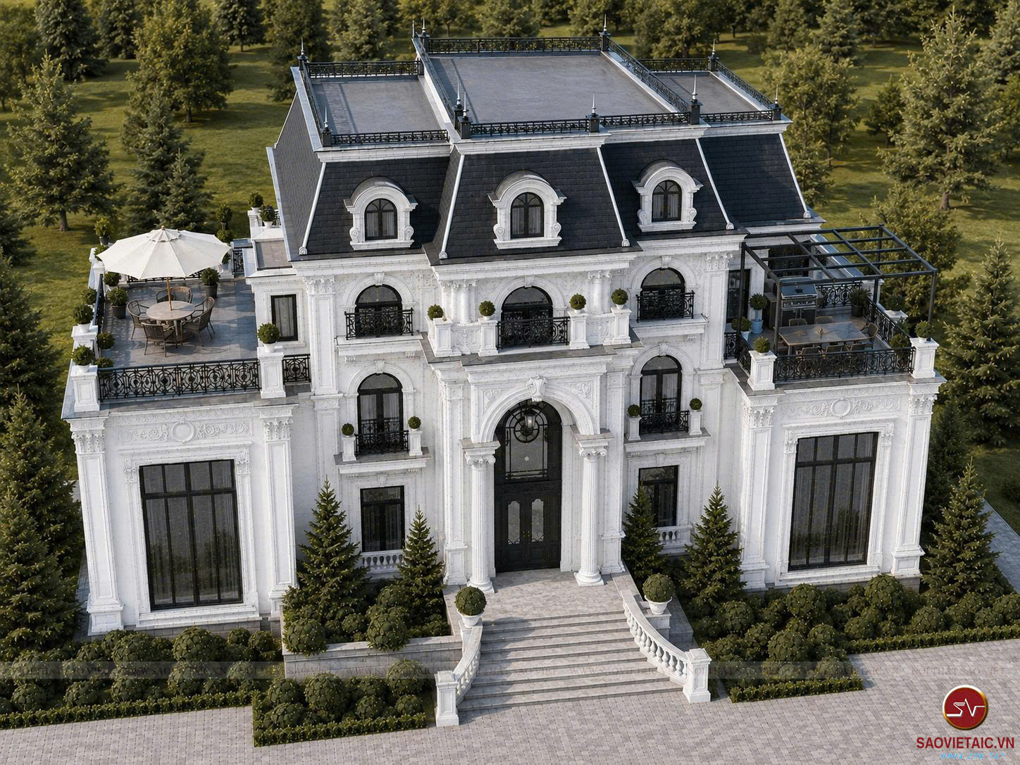 Hệ cột và mái Mansard – Biểu tượng của kiến trúc tân cổ điển
