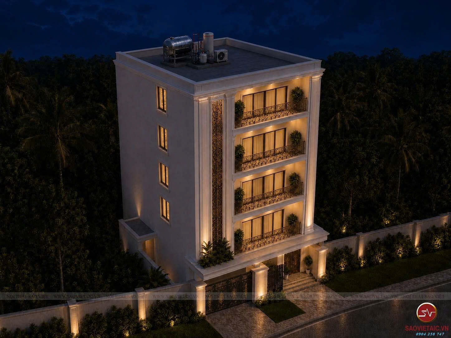 Không gian ngoại thất và hệ thống chiếu sáng nâng tầm giá trị công trình