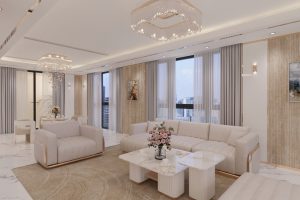 Bản phối nội thất thanh lịch trong biệt thự 4 tầng tại Lạng Sơn