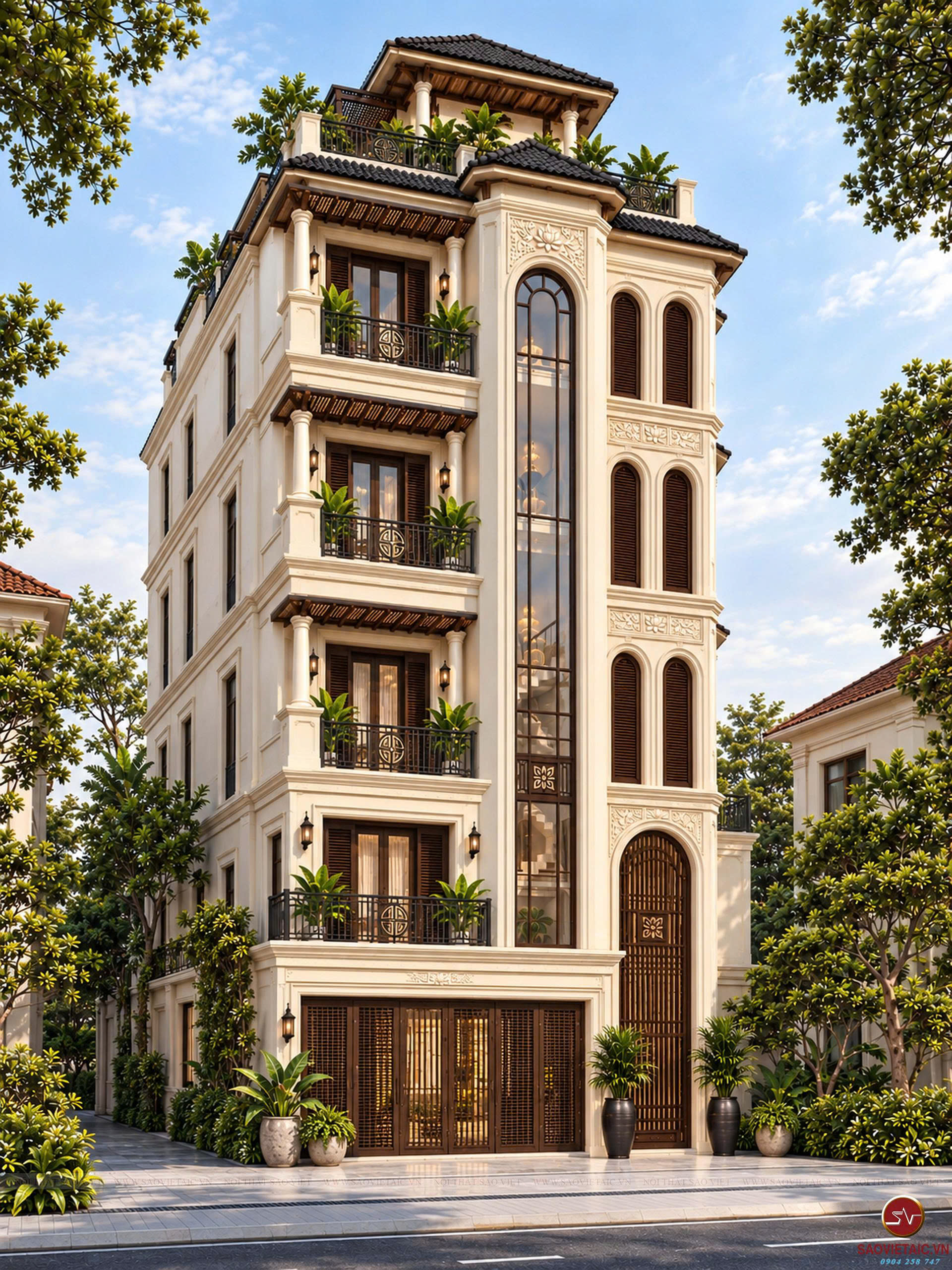 Tổng quan dự án biệt thự Indochine 6 tầng tại Hưng Yên