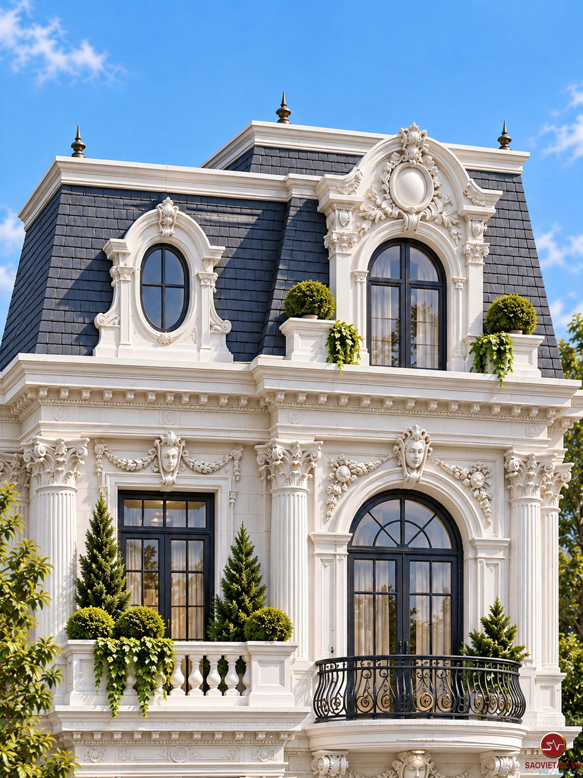 Mái Mansard – Điểm kết hoàn mỹ cho vẻ đẹp dinh thự Pháp