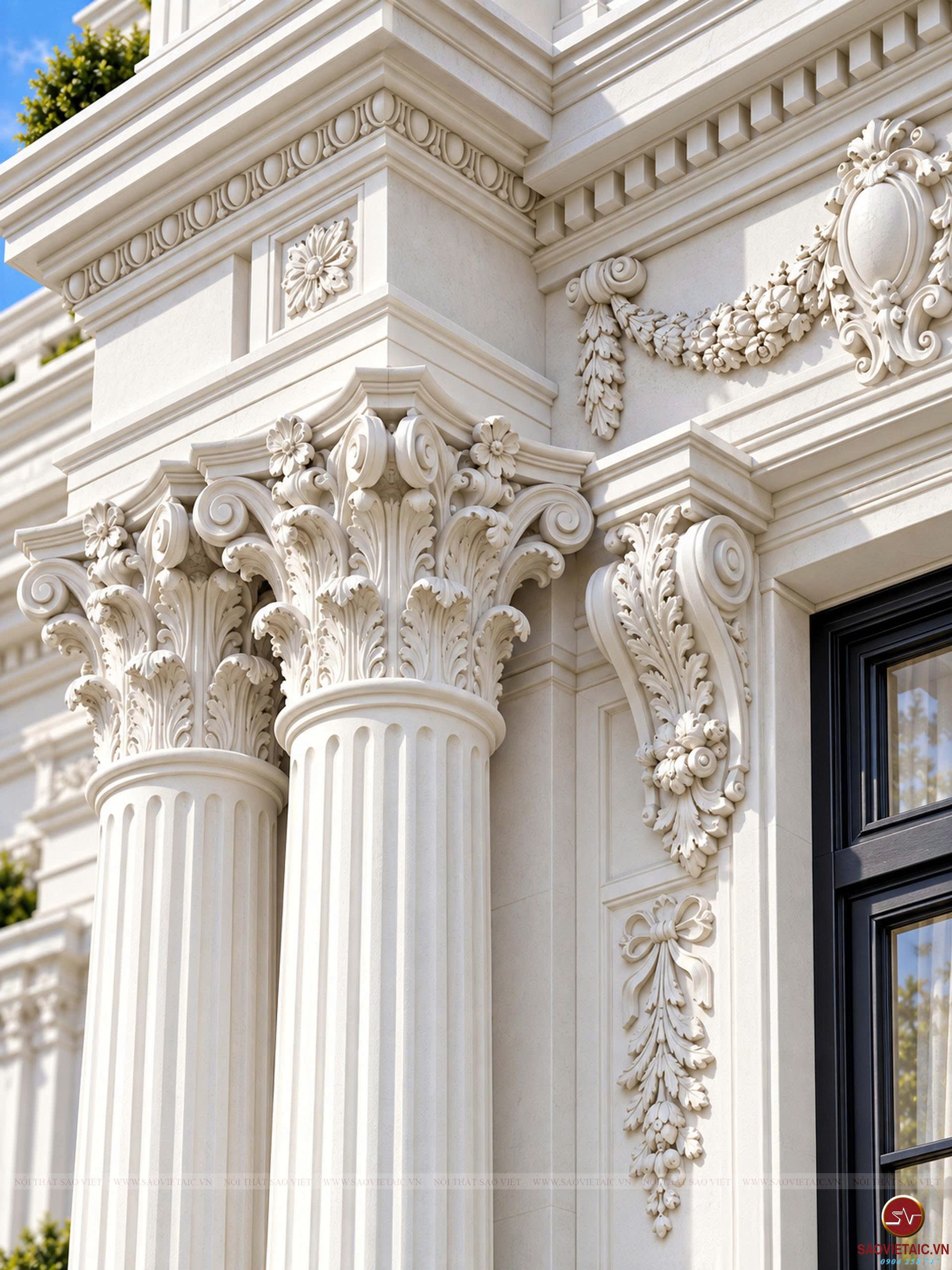 Hệ cột Corinthian và phù điêu – Dấu ấn nghệ thuật châu Âu